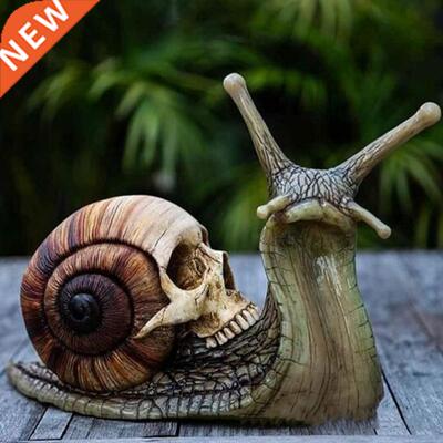 Halloween Skull Snail Statue Garden Decooration Resin