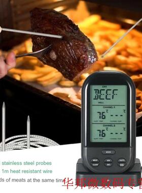 Wireless Digital LCD Display BBQ Thermometer Kitchen Barbecu