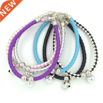 1.0cm Leather Dog Collars Pet Collars With Bells Charm