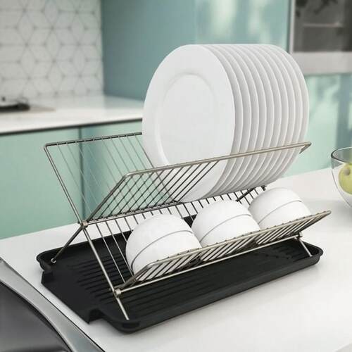 Double-layer Dish Bowl Draining Storage Rack Kitchen Home