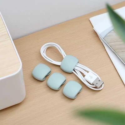 4Pcs Cable Wnder Fashon Smple Round Clp USB Charger Hold