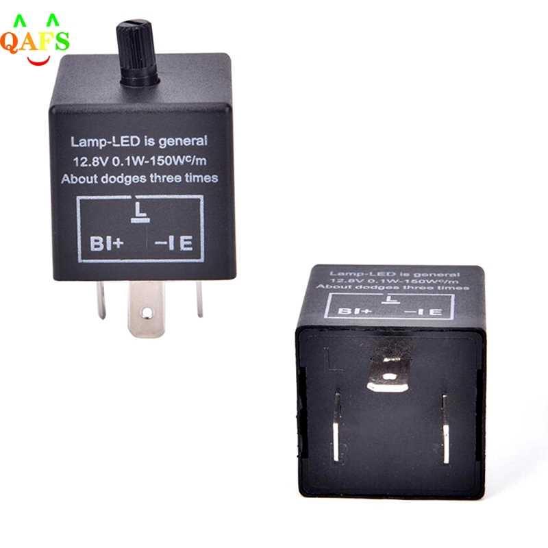 1 Pc 12V 3-Pin LED Adjustable C Flasher Flash Relay For Tu