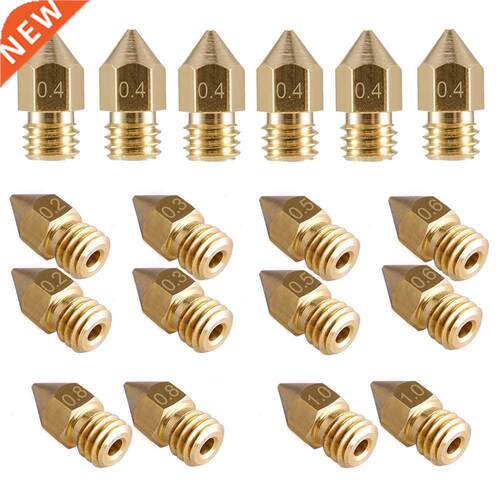 18 Pcs D Printer Nozzles M6 Extruder Nozzle Print Head (2x0