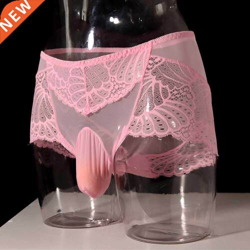 Men's Sexy Low Rise Lace Breathable Briefs See Throu