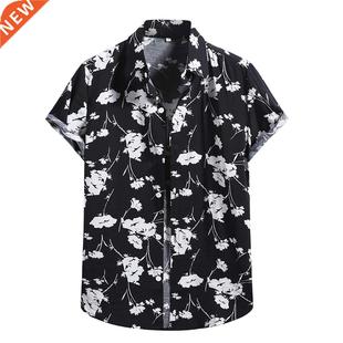 Shirt Bea Fashion Hawaiian Colorful Printed Casual Mens Male