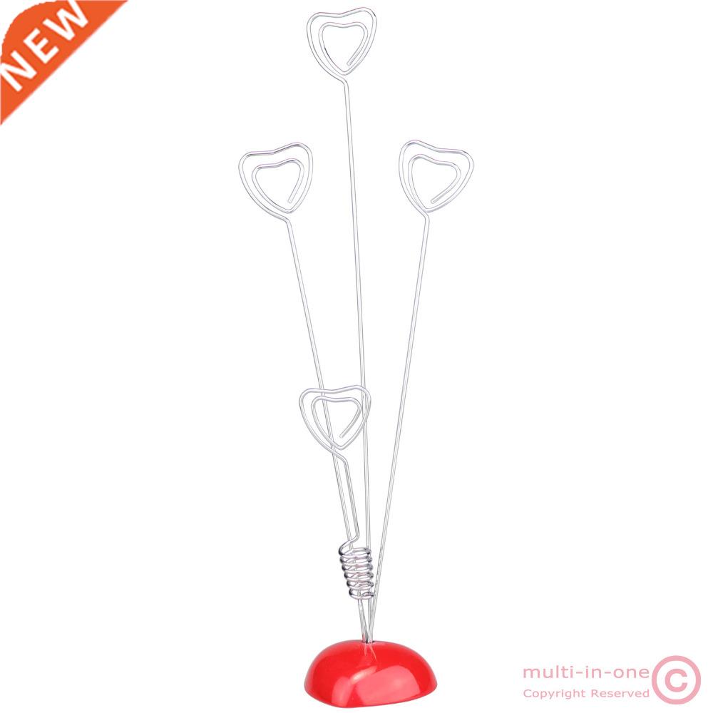 Red Heart Base 4 Heart Wire Photo ,Multi Message Memo Holder