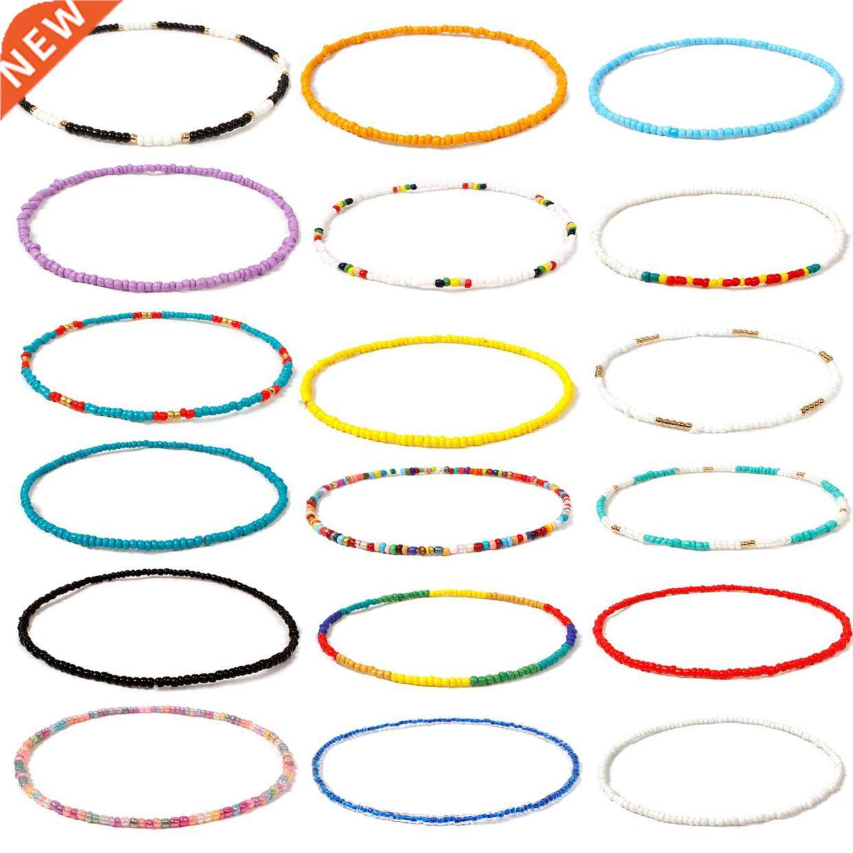 Bohemia Style Small Glass Beaded Necklace Multicolor Short C