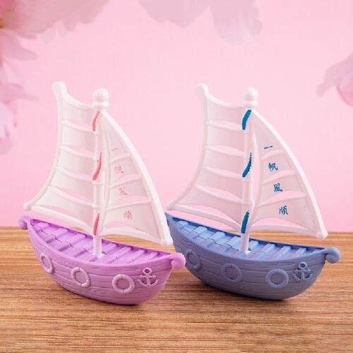 12.5CM Sailing Crafts Ornaments Mediterranean Style Wooden