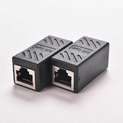 Black Female to Female Network LAN Connector Adapter Coupler