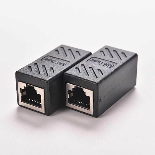 Black Female to Female Network LAN Connector Adapter Coupler