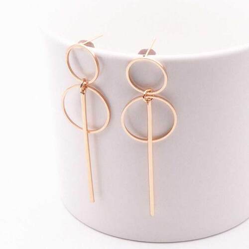 Fashion Earrings Punk Simple Gold Silver Color Long Section