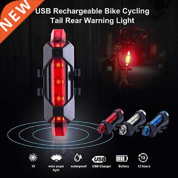 pcs LED Bicycle TailLight Rechargeable USB Wheel Up