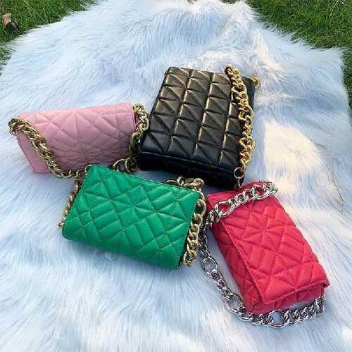 Branded Women's Shoulder Bags 2020 Thick Chain Quilted
