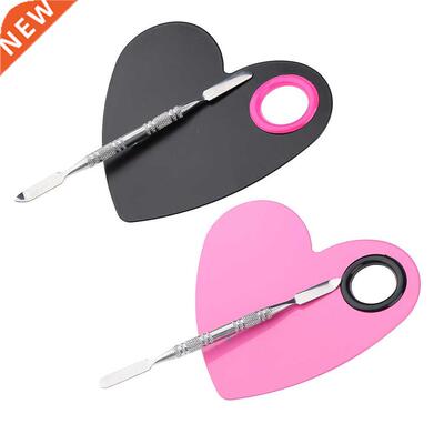 Heart Shaped Plate Makeup Cosmetic Palette Spatula Blending