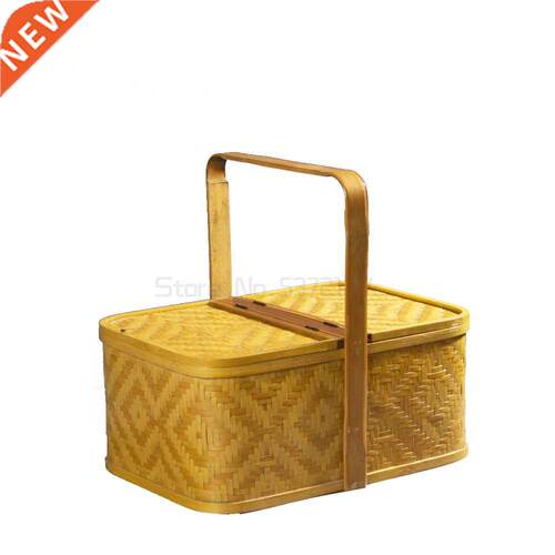Small Basket Bamboo Basket Receiving Frame Braided Bamboo