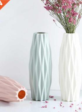 Modern Flower Vase White Pink Plastic Vase Flower Pot Basket