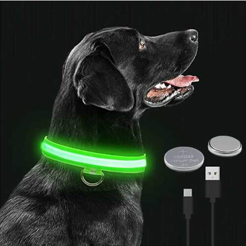 LED Glowing Dog Collar Adjustable Flashing Rechargea Luminou