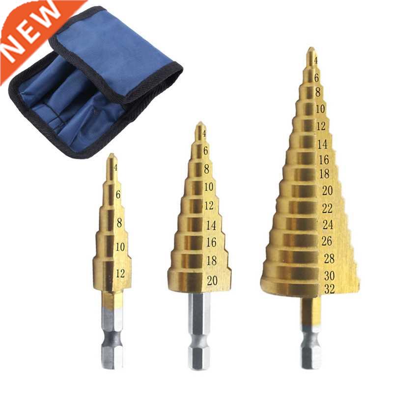 pcs/Set Step Drill Bits Set 4-2mm 4-20mm 4-12mm HSS Titani