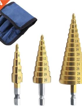 pcs/Set Step Drill Bits Set 4-2mm 4-20mm 4-12mm HSS Titani