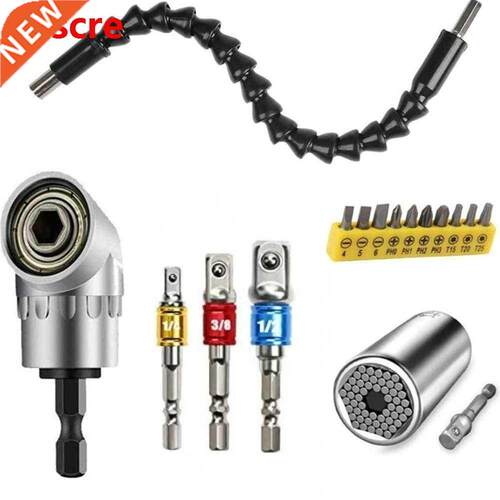 Flexible Drill Bit Extension Wrench Tool Set, 105 Right Angl