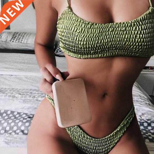 Sexy Bikini Set Women Swimwear Push-up Pleated Triangle Padd