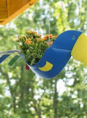 Parrot Flowerpot Smulaton Anmal Wrought ron Hangng