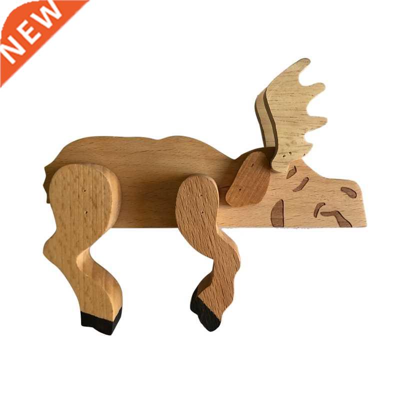 Animal Wooden Moo-Se Matching Shelf Sitters Table Ornament H