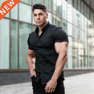Men Fashion Sleeve Male Slim Summer Super Shirt Short Fit