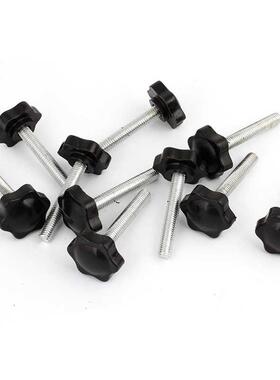 10Pcs M8x50mm Male Thread Clamping Screw on Star Knob 32mm D