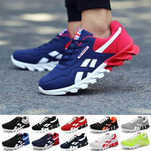 Men Running Shoes Spring PU Leather Blade Sneakers High Qual