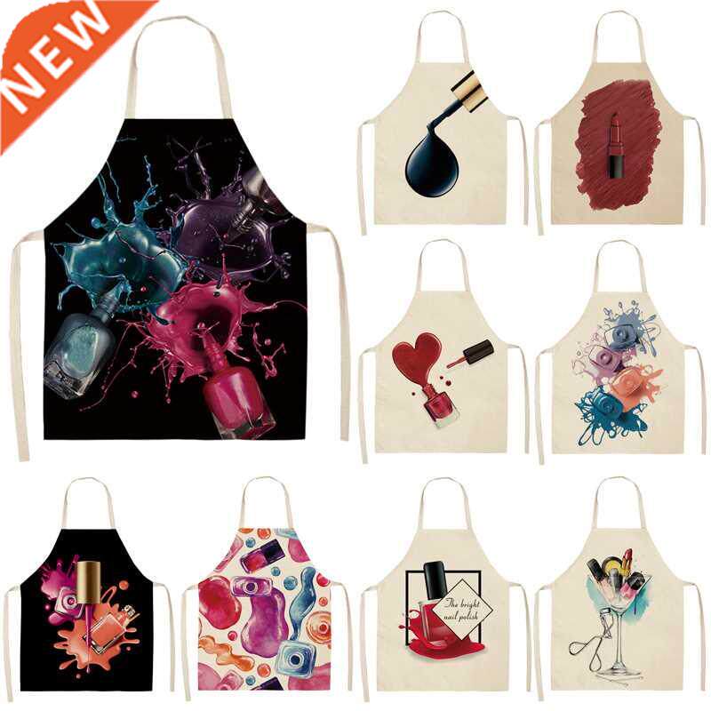 Women's Nail Polish Lipstick Pattern Apron Baking Ac