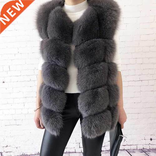 Women's high quality real fox fur vest 100% natural real fur