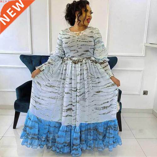 L-XXXL plus-size African dress set with straps for ladies女