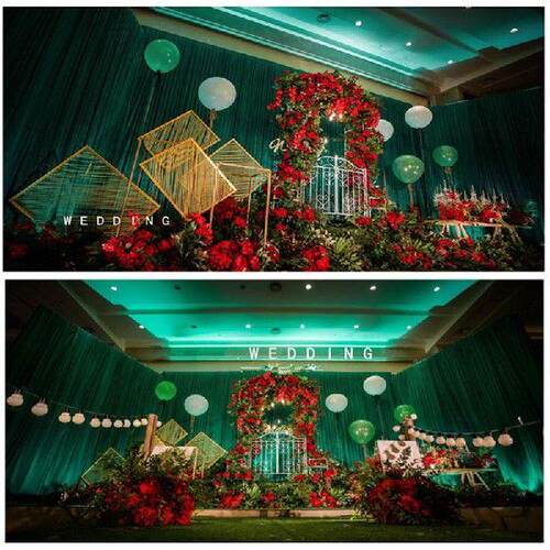 Wedding Party event stage decor white fabric ice silk drape