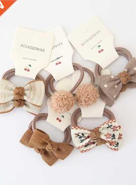 10Pcs/Lot Sweet Hair Band Girls Hair Ties Bows Elastic Rubbe