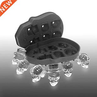 3D Skull Silicone Ice Cube Tray Pudding Mold 6-Cavity