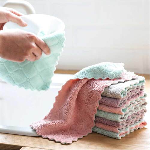 10pcs Super Absorbent Microfiber Kitchen Dish Cloth