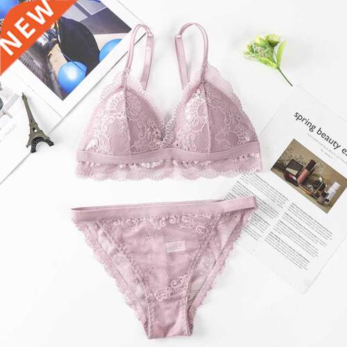 Women Lace Bra Set French Style Bralette Sexy Lingerie Set L