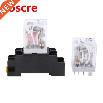 2Pcs Mini Intermediate Electromagnetic Relay with Base for F