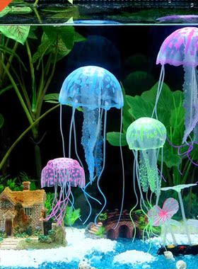 Colorful Artificial Glowing Effect Jellyfish Fish Tank Aquar