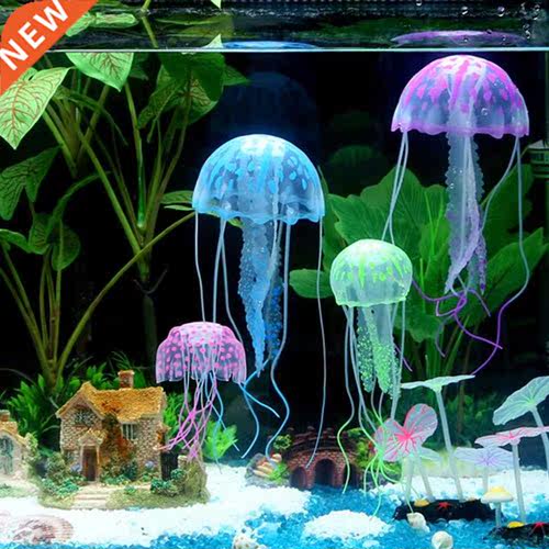 Colorful Artificial Glowing Effect Jellyfish Fish Tank Aquar
