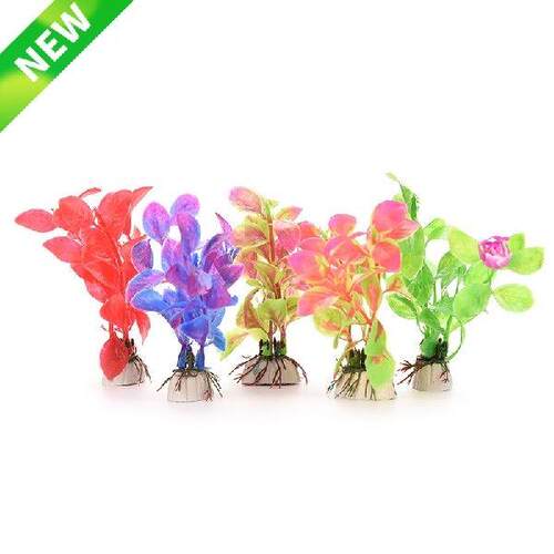 Plastic Artificial Plants Fish Tank Grass Flower Ornament