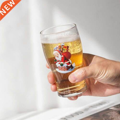 280ml Santa Claus Glass Cup Creative Christmas Milk Beer