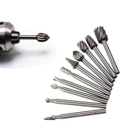 6/10pcs HSS Titanium Dremel Routing Wood Rotary Milling Rota