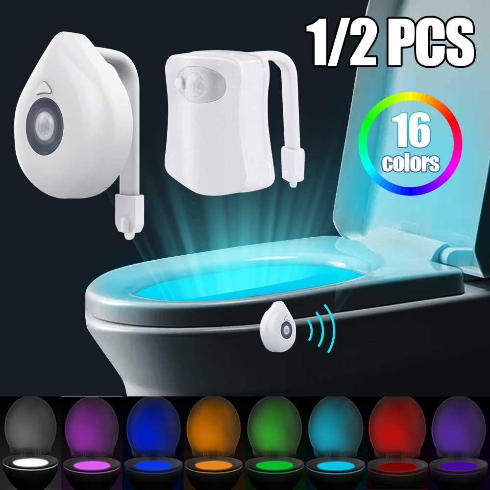 Toilet Seat Night Light Smart PIR Motion Sensor 8 Colors Wat