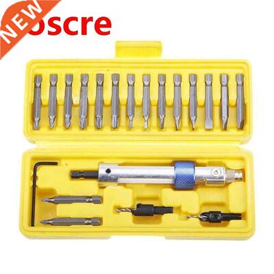 20pcs HSS Countersink Drill Bit Driver Swivel Head Quick-Cha