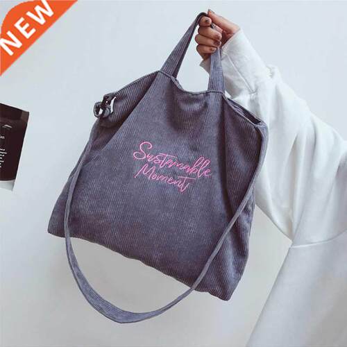 Corduroy Tote Bag for Women 2022 Fashion Shopper Designer Ha
