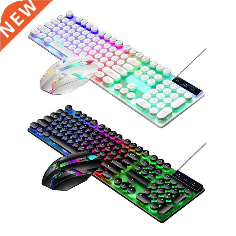 Waterproof Punk Keyboard with 108 Round Keycaps Luminous Key