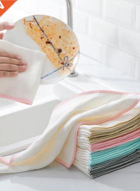 3PCS Wood Fiber Dishwashing Cloth Kitchen Towel Housework