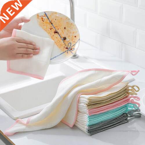 3PCS Wood Fiber Dishwashing Cloth Kitchen Towel Housework